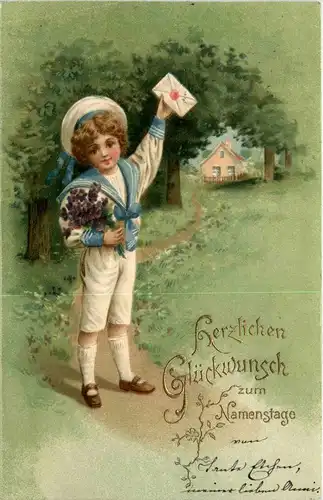 Namenstag - Kind mit Brief -258206