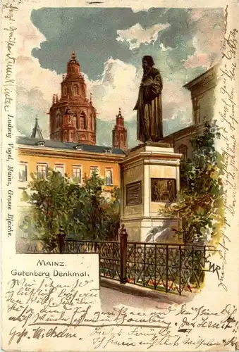 Mainz - Gutenberg Denkmal - Litho -258284