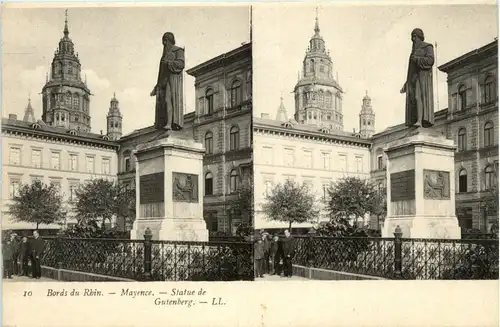 Mainz - Gutenbergdenkmal - Stereo Karte -258288