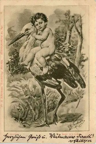 Kind mit Storch -258194