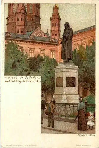 Mainz - Gutenberg Denkmal - Litho -258282