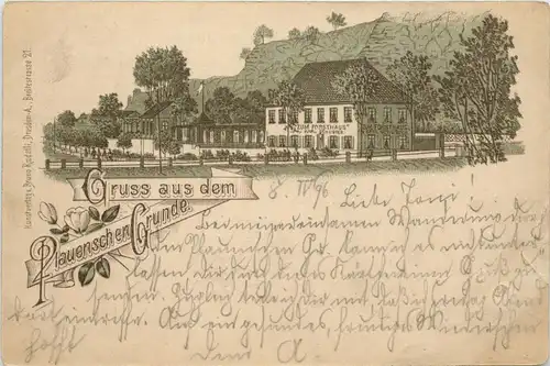 Gruss aus dem Plauenschen Grunde - Litho -258678