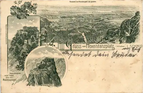 Gruss vom Hexentanzplatz - Litho -259000