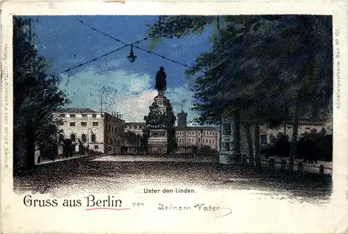 Gruss aus Berlin - Unter den Linden - Litho -259212