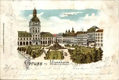 Gruss vom Mannheim - Litho -259048