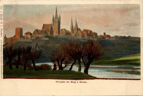 Wimpfen am Berg a Neckar - Litho sign. C. Biese -259042