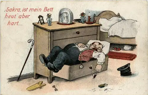Humor - Sakra ist mein Bett heut aber hart -259972