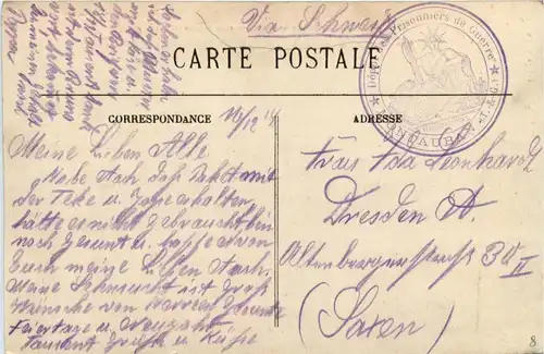 Montauban - Kriegsgefangenen Post -260316