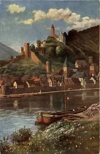 Hirschhorn am Neckar - Künstlerkarte H. Hoffmann -259198