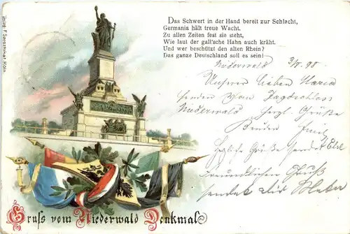 Gruss vom Niederwald Denkmal - Litho -260944