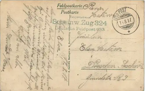 Givenchy im Schnee - Feldpost Scheinwerfer Zug -260314