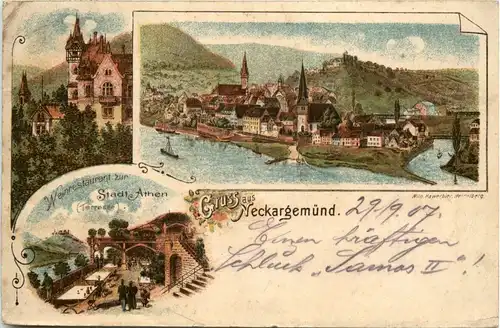 Gruss aus Neckargmünd - Litho -260524