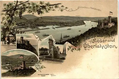 Gruss aus Nieder und Oberlahnstein - Litho -254204