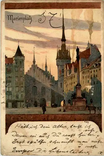 München - Marienplatz - Litho -254484