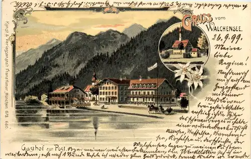 Gruss vom Walchensee - Litho - Gasthof zur Post -255428
