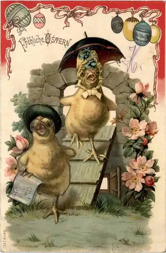 Easter Greetings - Chicken - Prägekarte -254528