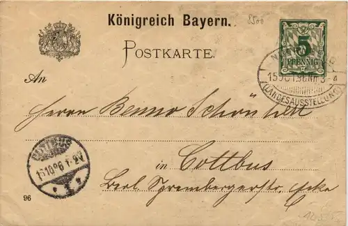 Nürnberg - Landesausstellung 1896 - Ganzsache -256146