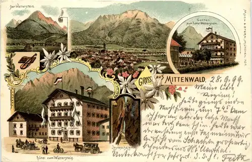 Gruss aus Mittenwald - Litho -255684