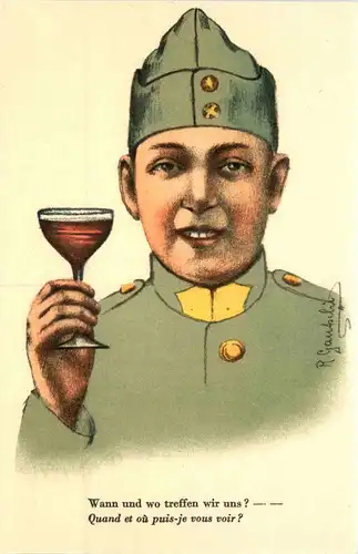 Schweizer Armee - Humor - Künstlerkarte R. Gautschi -255826