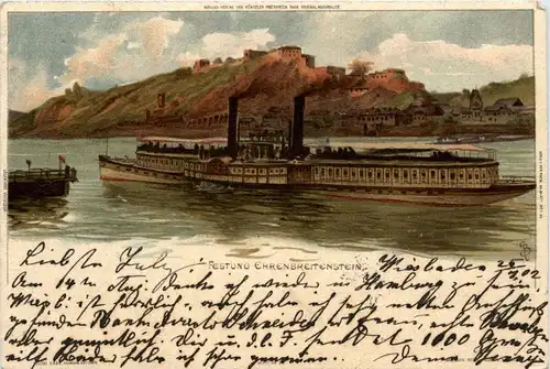 Festung Ehrenbreitstein - Litho -256252