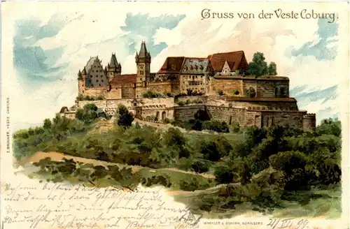 Gruss von der Veste Coburg - Litho -255426