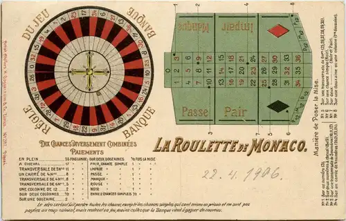 La Roulette de Monaco - Litho -255502