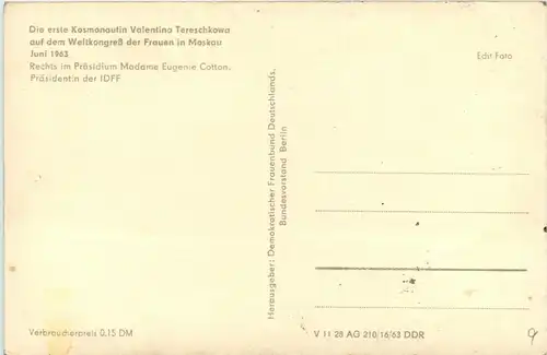 Kossmonaution Valentina Tereschkawa auf dem Weltkongress der Frauen - Moscow 1963 -256054