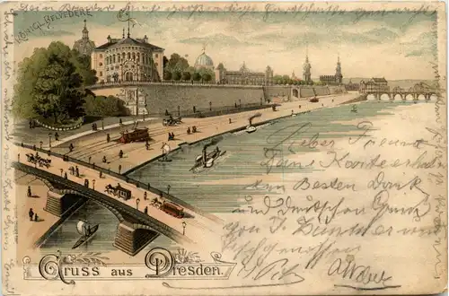 Gruss aus Dresden - Litho -255324