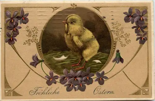 Easter Greetings - Chicken - Prägekarte -254522