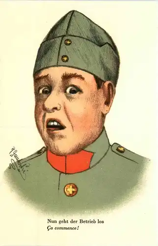 Schweizer Armee - Humor - Künstlerkarte R. Gautschi -255828