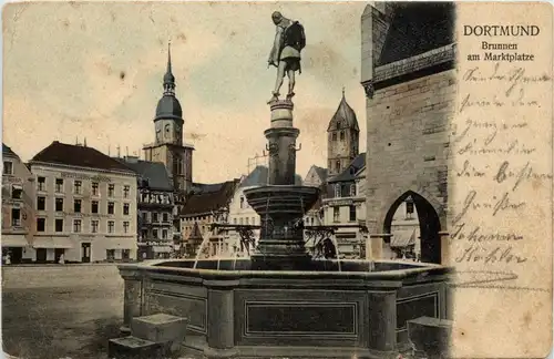 Dortmund - Brunnen am Marktplatz -256580