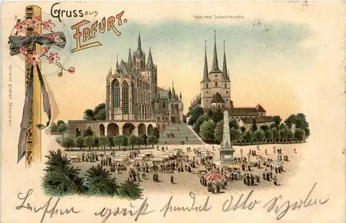 Gruss aus Erfurt - Litho -254850