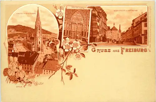 Gruss aus Freiburg - Litho -257252