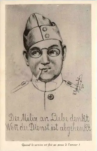 Schweizer Armee - Humor - Künstlerkarte R. Gautschi -255832