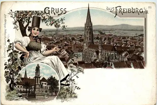 Gruss aus Freiburg - Litho -257348