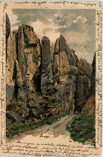 Die Wekelsdorfer Felsen - Litho -256306