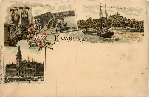 Gruss aus Hamburg - Litho -255896