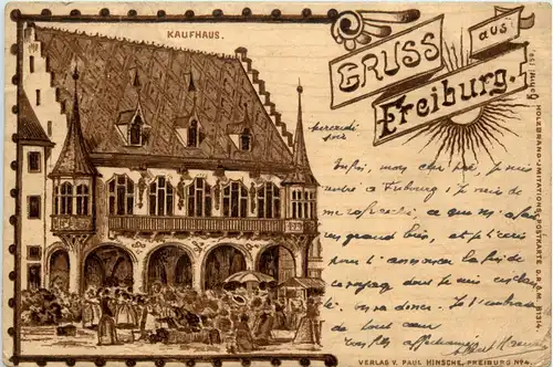 Gruss aus Freiburg - Litho -257216