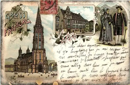 Gruss aus Freiburg - Litho -257282