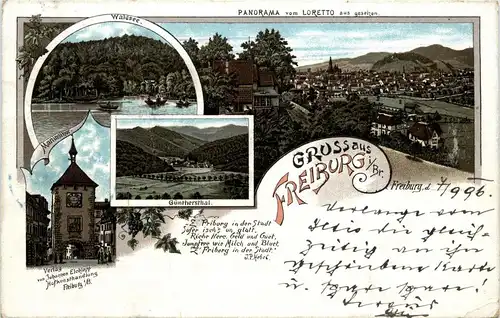 Gruss aus Freiburg - Litho -257386