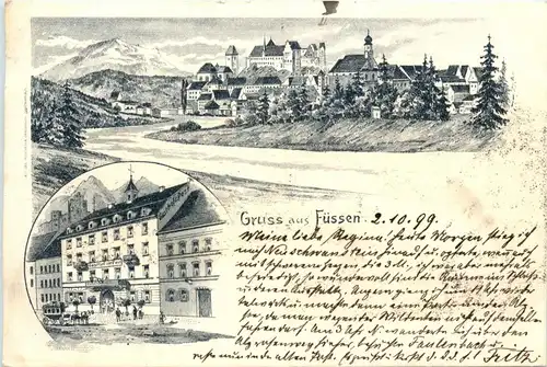 Gruss aus Füssen - Litho -255456