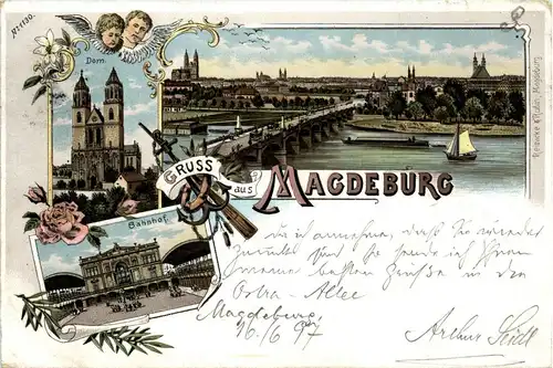 Gruss aus Magdeburg - Litho -256786