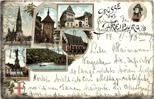 Gruss aus Freiburg - Litho -257336