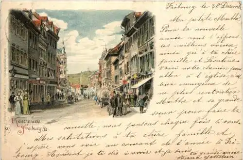 Freiburg - Kaiserstrasse - Litho -257350