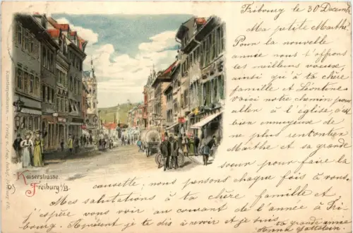 Freiburg - Kaiserstrasse - Litho -257350