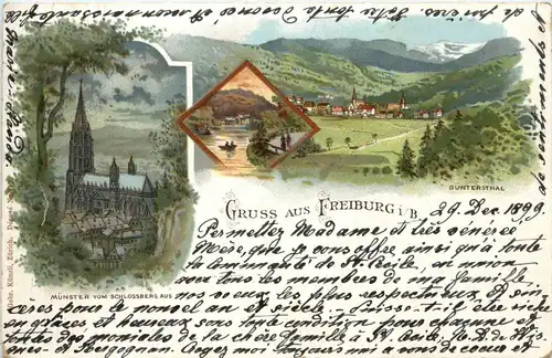 Gruss aus Freiburg - Litho -257382