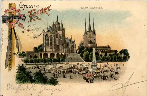 Gruss aus Erfurt - Litho -256784