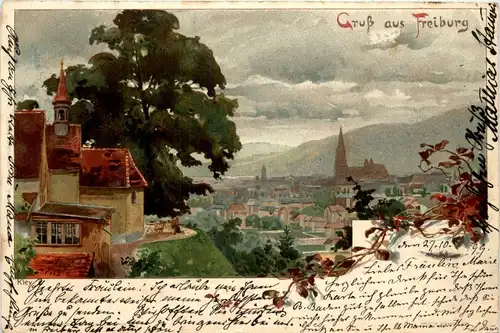 Gruss aus Freiburg - Litho -257276