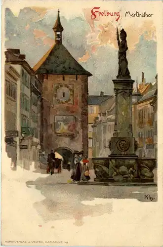 Freiburg - Künstlerkarte Kley - Litho -257346