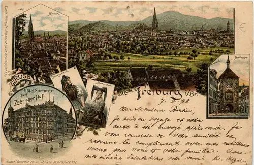 Gruss aus Freiburg - Litho -257268